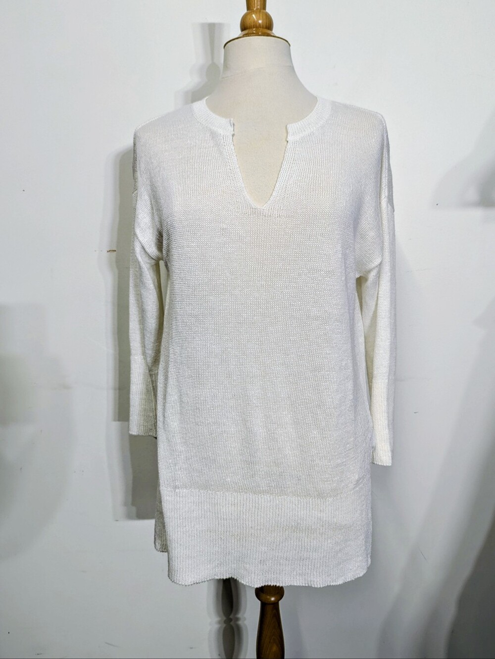 Poles Maison Montagut Linen Knit Pullover Oversized XS Beach Coverup Tunic